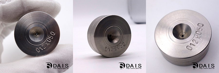 Shaped PCD wire drawing die