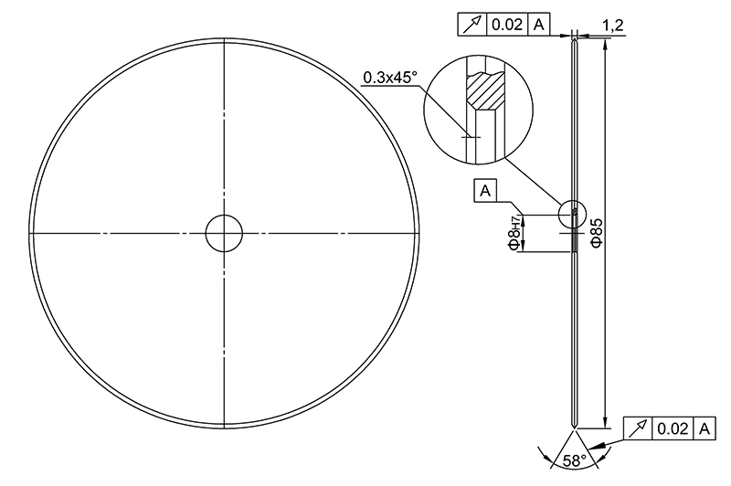 85mm Tungsten carbide cutter for glass